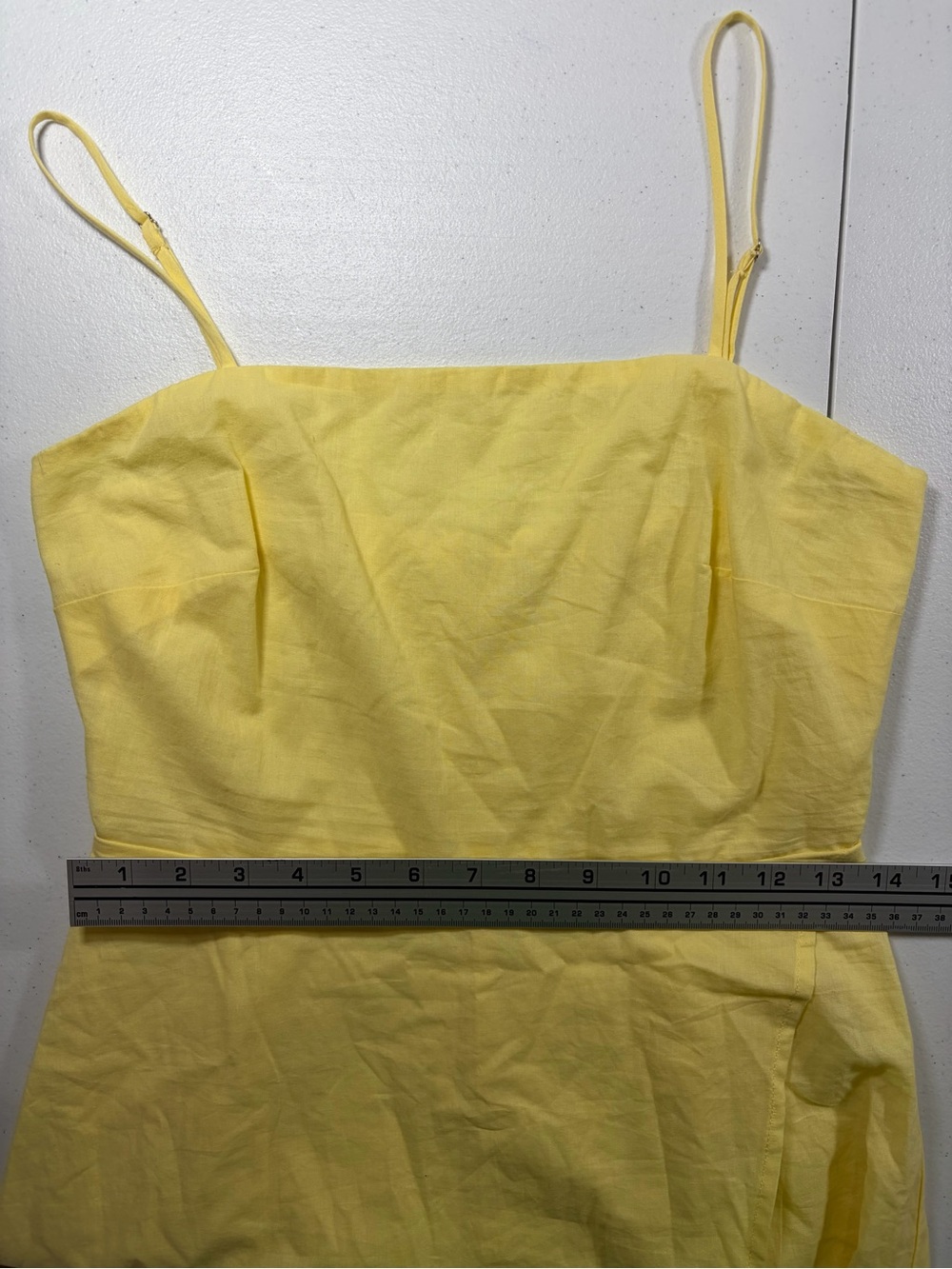 Altar'd State Yellow Lined 100% Cotton Asymmetric Mini Dress Skort Romper (S) - Picture 6 of 10